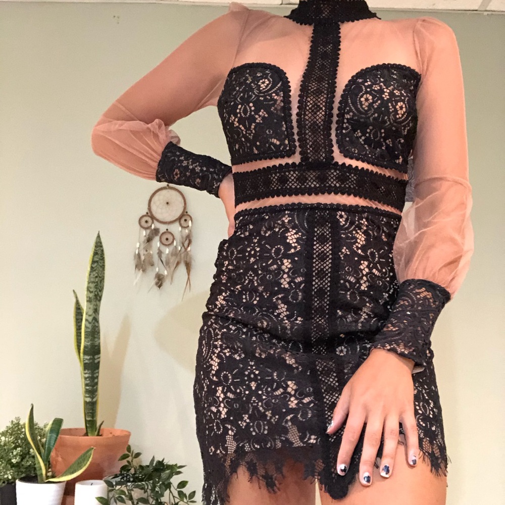 For love and lemons sheer black dress